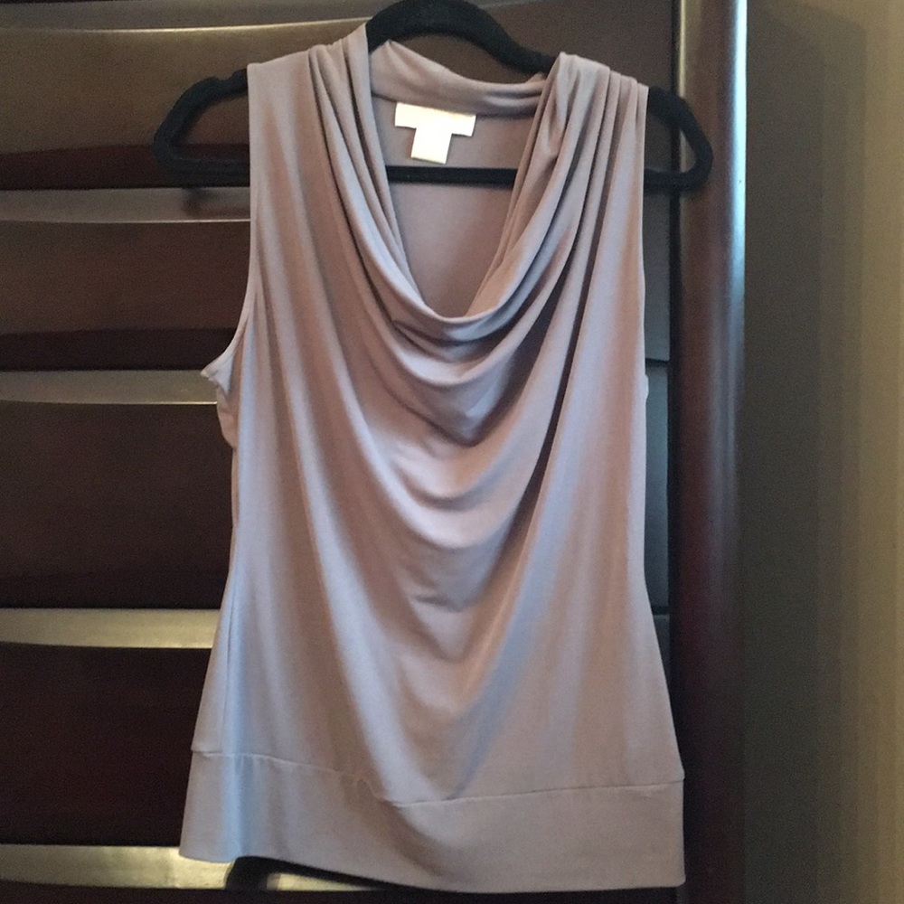 Michael Kors taupe cowl neck sleeveless